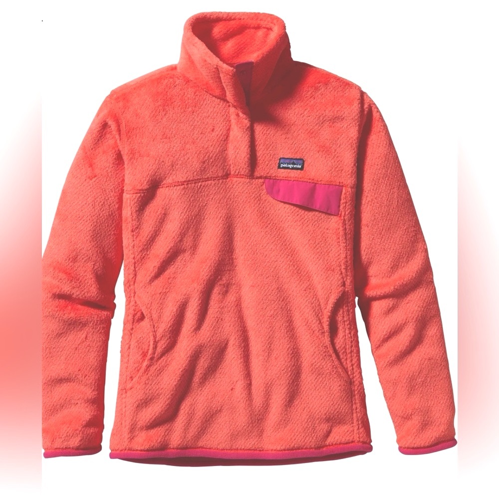 Patagonia Re-Tool Snap-T Catalan Coral Fleece Pullover - M